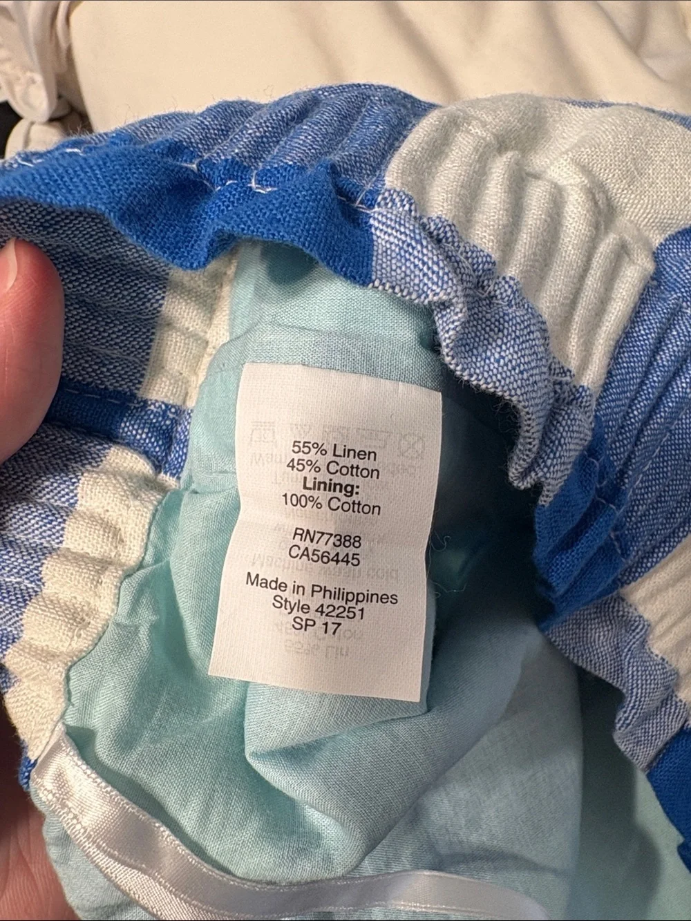 J. Crew Blue and White Gingham Mini Skirt - Size 14